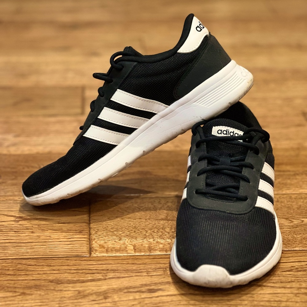 Adidas black sneakers, size 8